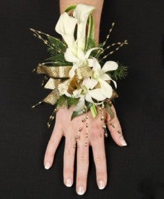 white lily wrist corsage Classy Candlelight Corsage