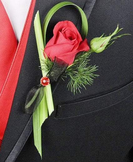 Putting On The Ritz Red Boutonniere