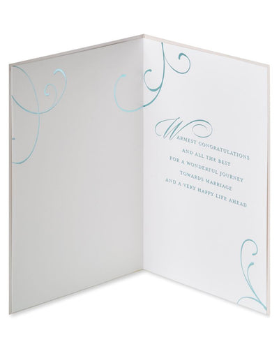 Blue Champagne Flute Wedding Greeting Card