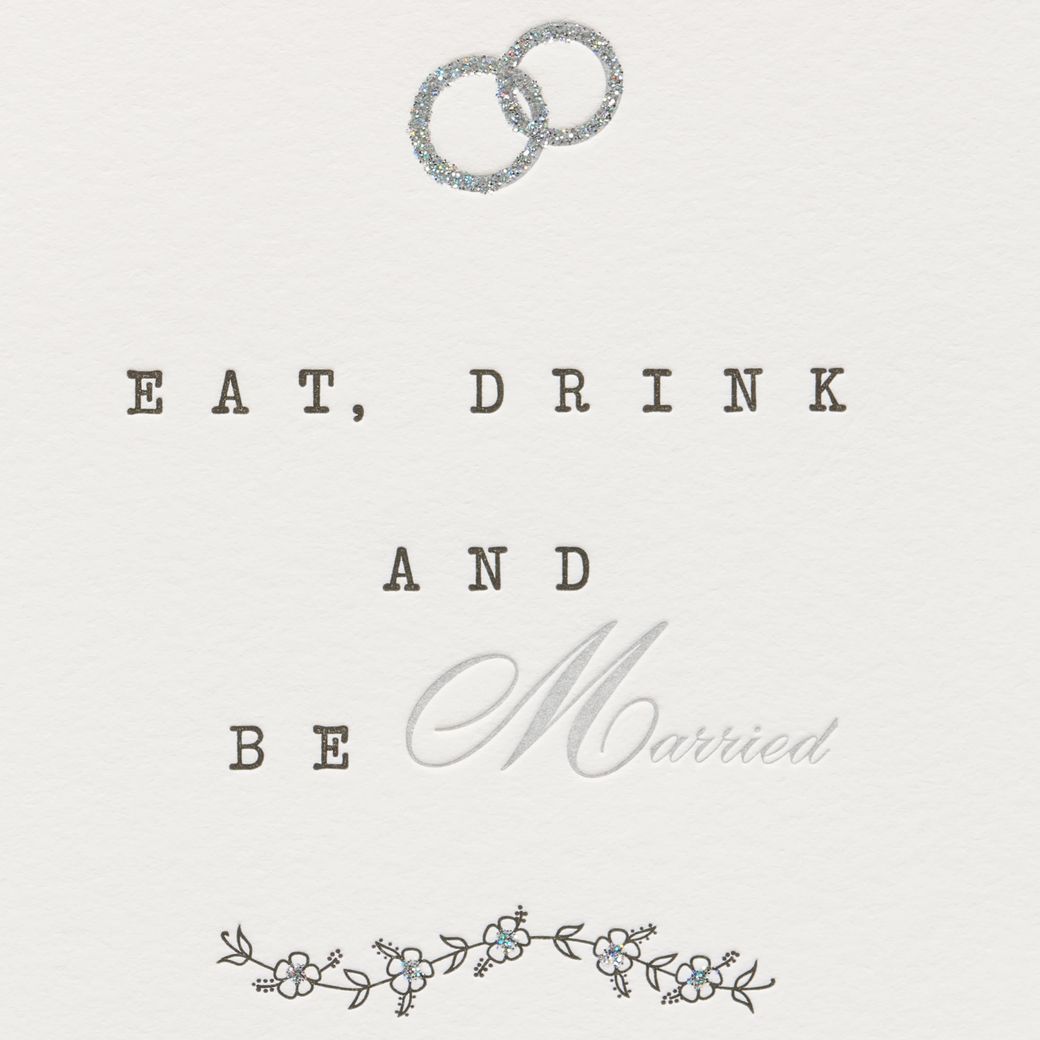 Eat, Drink, Be Married Wedding Greeting Card