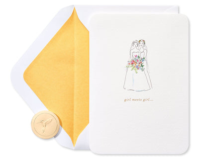 Girl Meets Girl Wedding Greeting Card