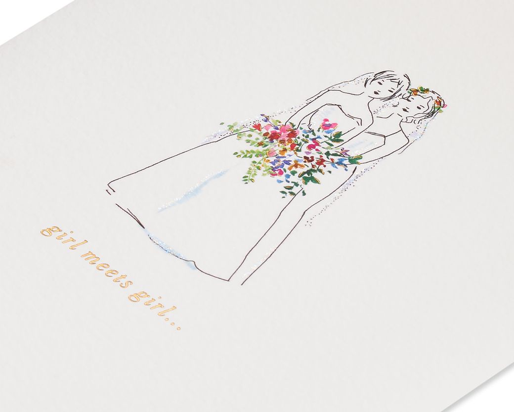 Girl Meets Girl Wedding Greeting Card