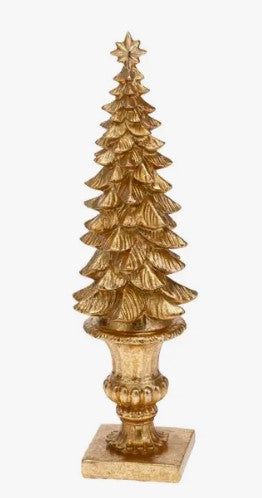 Small Gold Pine Tree Topiary Christmas