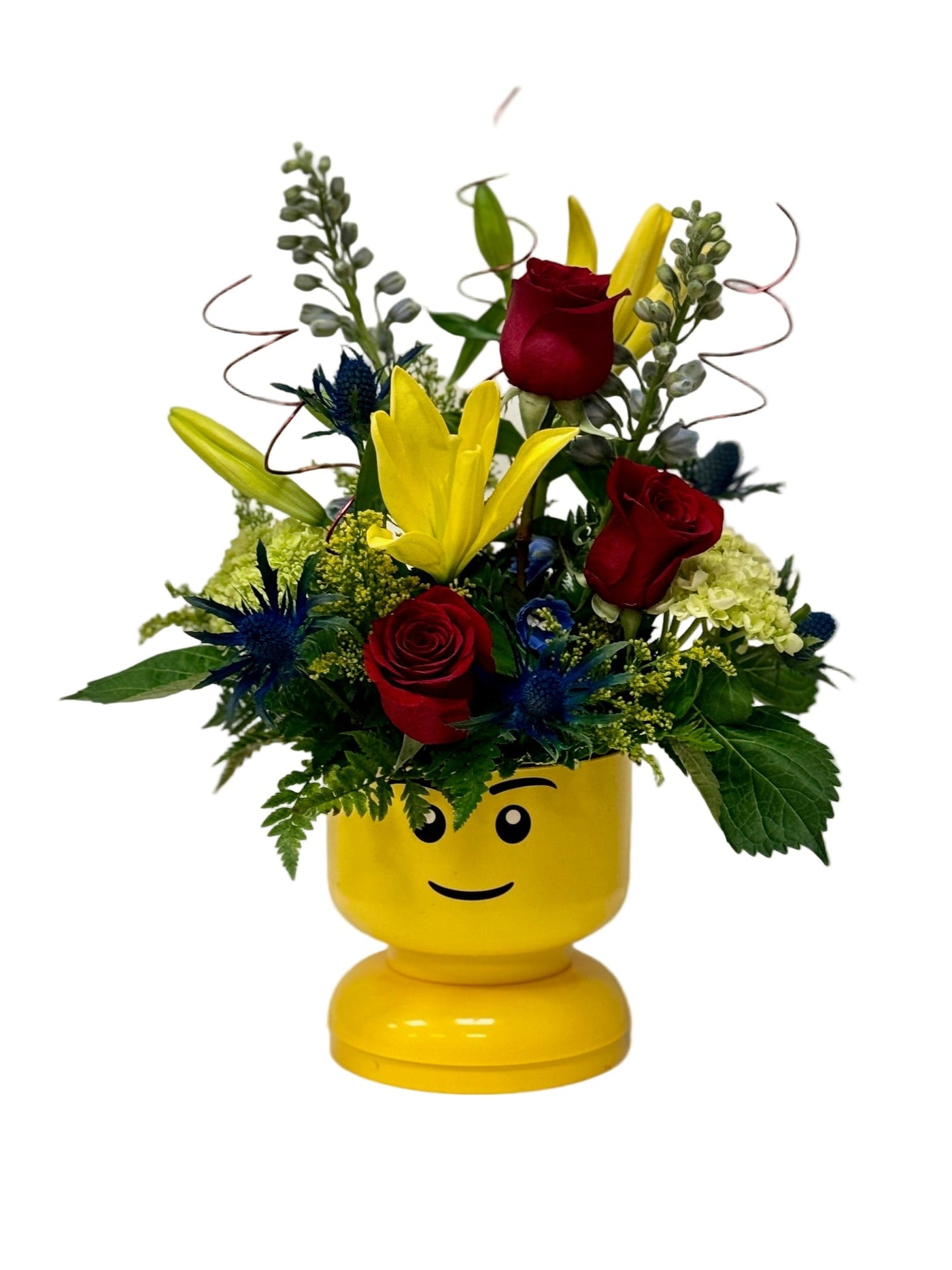 lego head plant pot Lego Head Flower Arrangement – House-of-Blooms