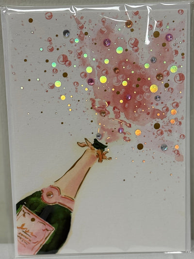Pink Champagne Greeting Card