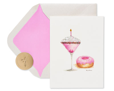 Martini and Donut Birthday Greeting Card – Designed by Bella Pilar