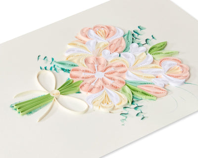 Bouquet Wedding Shower Quilling Greeting Card