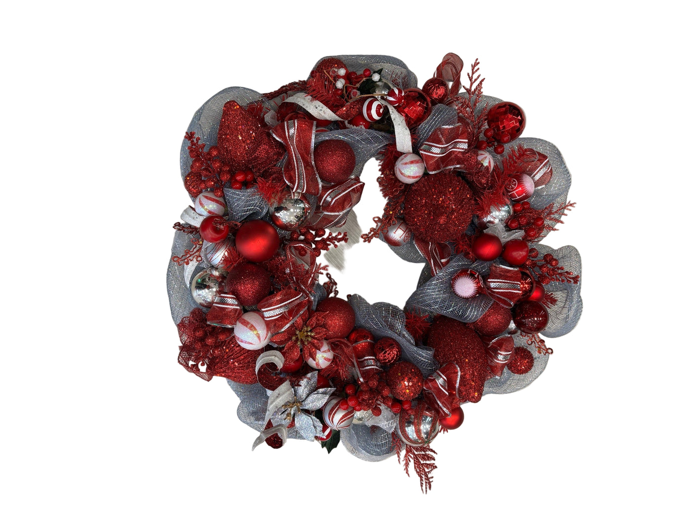 Silver and Red Wreath